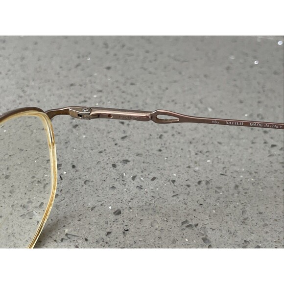Safilo Eyeglasses Frames ONLY Elasta 51-17-130 4672 K9N gold half rim Italy Vtg - Picture 6 of 16